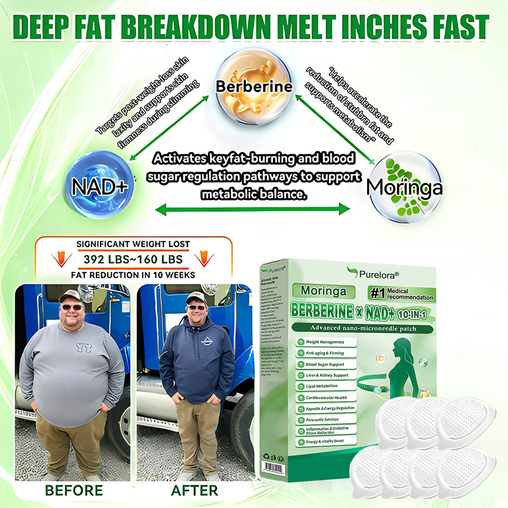 🔥 New Arrival · Hot Seller | Purelora® Moringa Berberine × NAD⁺ 10-in-1 Nano Microneedle Patch (Just once daily, visible changes in 7 days) ✅ Supports weight management, loose skin, diabetes care, sleep apnea, joint comfort, and more