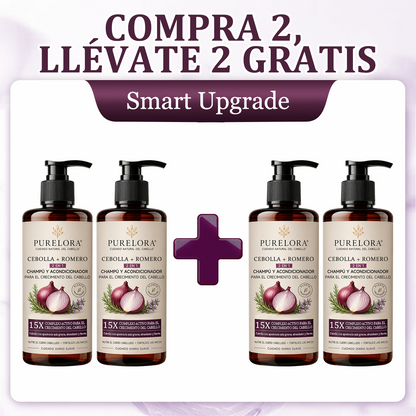 🌿👨‍⚕️ Tienda oficial en EE. UU. 🇺🇸 | 🔥 Champú y acondicionador 2 en 1 PURELORA® de cebolla y romero con complejo activo 15X para el crecimiento capilar: para un cabello con apariencia más gruesa, abundante y fuerte.