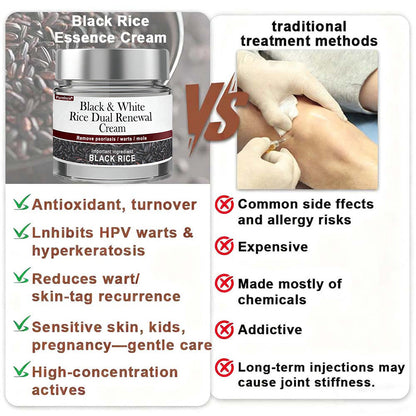 Online Pharmacy | New Arrival Purelora® Black & White Rice Dual Renewal Cream (For removing warts, skin growths & keratin buildup, followed by intensive barrier repair to fade dark spots and prevent scarring)