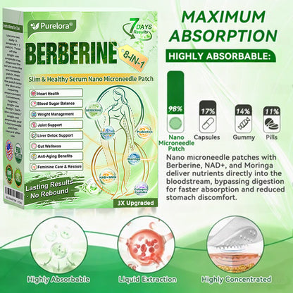 𝐏𝐮𝐫𝐞𝐥𝐨𝐫𝐚® 𝐁𝐞𝐫𝐛𝐞𝐫𝐢𝐧𝐞 𝟖-𝐈𝐍-𝟏 𝐒𝐥𝐢𝐦 & 𝐇𝐞𝐚𝐥𝐭𝐡𝐲 𝐒𝐞𝐫𝐮𝐦 𝐍𝐚𝐧𝐨 𝐌𝐢𝐜𝐫𝐨𝐧𝐞𝐞𝐝𝐥𝐞 𝐏𝐚𝐭𝐜𝐡 (𝐎𝐧𝐜𝐞 𝐃𝐚𝐢𝐥𝐲, 𝐯𝐢𝐬𝐢𝐛𝐥𝐞 𝐜𝐡𝐚𝐧𝐠𝐞𝐬 𝐢𝐧 𝟕 𝐝𝐚𝐲𝐬）✅ 𝐎𝐛𝐞𝐬𝐢𝐭𝐲, 𝐃𝐢𝐚𝐛𝐞𝐭𝐞𝐬, 𝐒𝐥𝐞𝐞𝐩 𝐀𝐩𝐧𝐞𝐚, 𝐀𝐧𝐝 𝐉𝐨𝐢𝐧𝐭 𝐈𝐬𝐬𝐮𝐞𝐬