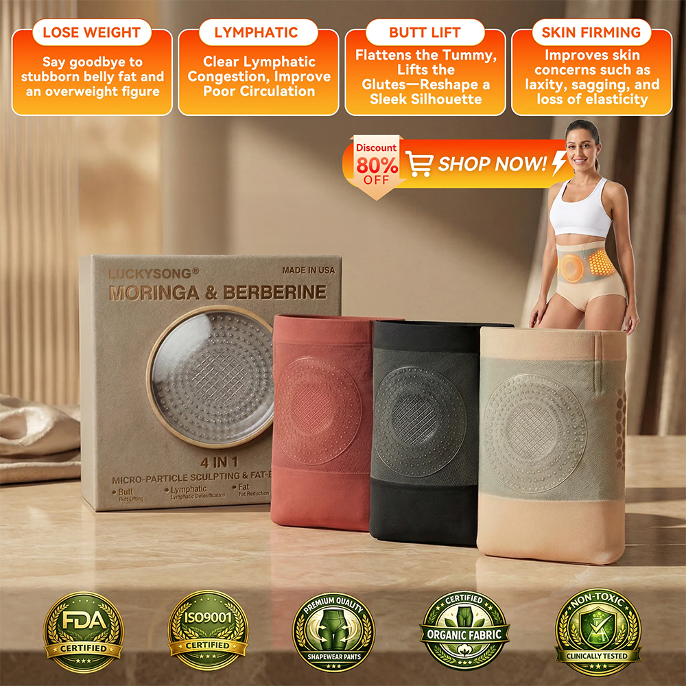 🔥Tienda Oficial de la Marca | LUCKYSONG®2026 Pantalones Cortos 4 en 1 de Moringa y Berberina: Moldeadores y Quema-Grasas con Micropartículas