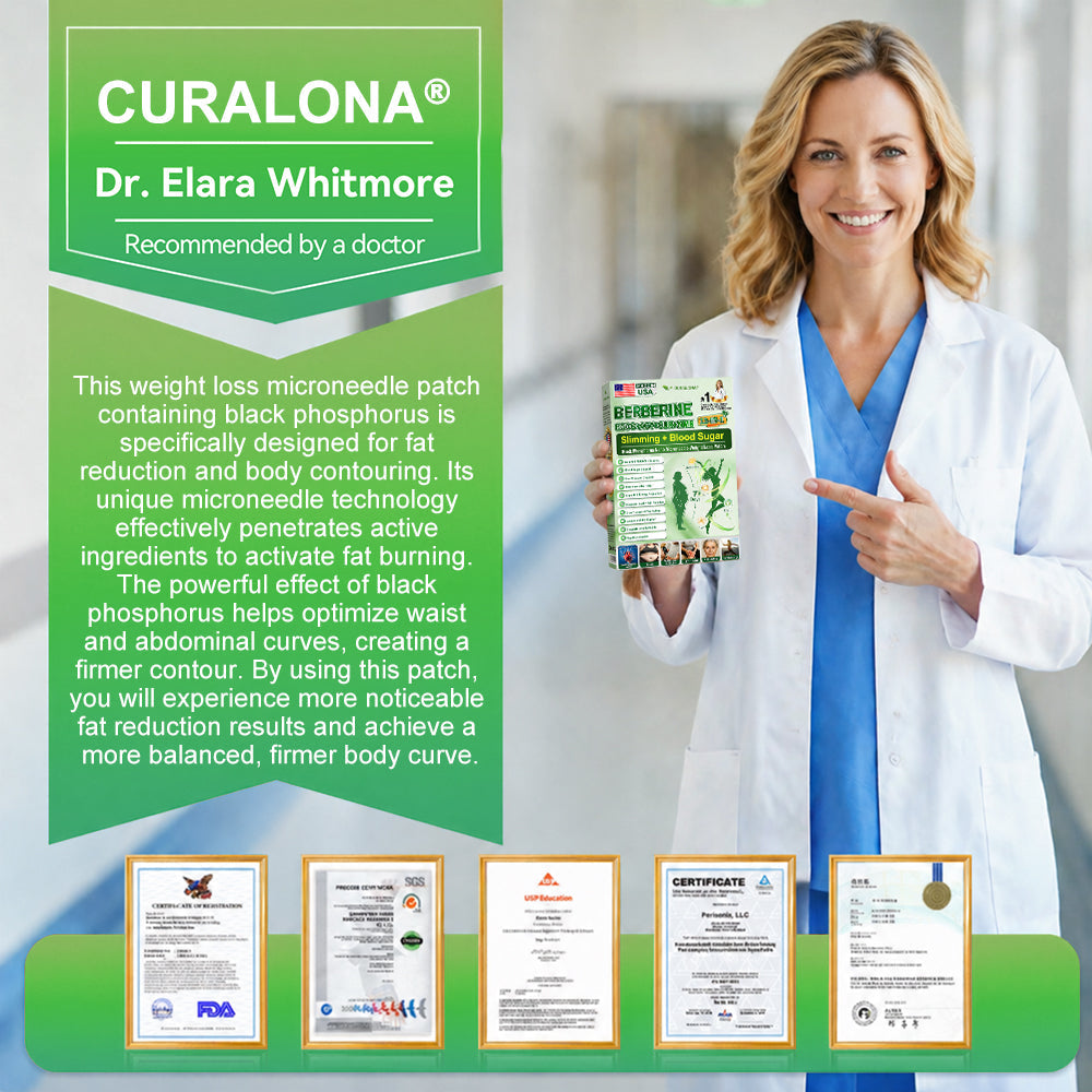 𝐎𝐟𝐟𝐢𝐜𝐢𝐚𝐥 𝐁𝐫𝐚𝐧𝐝 𝐒𝐭𝐨𝐫𝐞 |✅Curalona®Black Phosphorus Nano Microneedle Weight Loss Patch — 12-in-1 Berberine + NMN + Apple Cider Vinegar | Supports Fat Burn, Blood Sugar, Anti-Aging, Joint & Sleep | Change in Just 7 Days