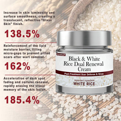 Online Pharmacy | New Arrival Purelora® Black & White Rice Dual Renewal Cream (For removing warts, skin growths & keratin buildup, followed by intensive barrier repair to fade dark spots and prevent scarring)