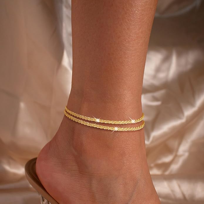Bracelets for Women, Glitter WaterproofAdjustable Anklet for Women, Anklets, Summer BeachAnklet Jewelry