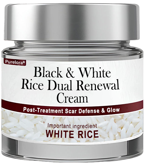 Online Pharmacy | New Arrival Purelora® Black & White Rice Dual Renewal Cream (For removing warts, skin growths & keratin buildup, followed by intensive barrier repair to fade dark spots and prevent scarring)