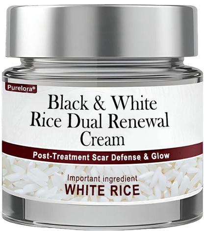 Online Pharmacy | New Arrival Purelora® Black & White Rice Dual Renewal Cream (For removing warts, skin growths & keratin buildup, followed by intensive barrier repair to fade dark spots and prevent scarring)